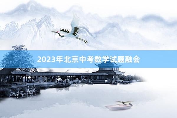 2023年北京中考数学试题融会