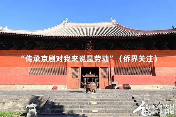 “传承京剧对我来说是劳动”（侨界关注）